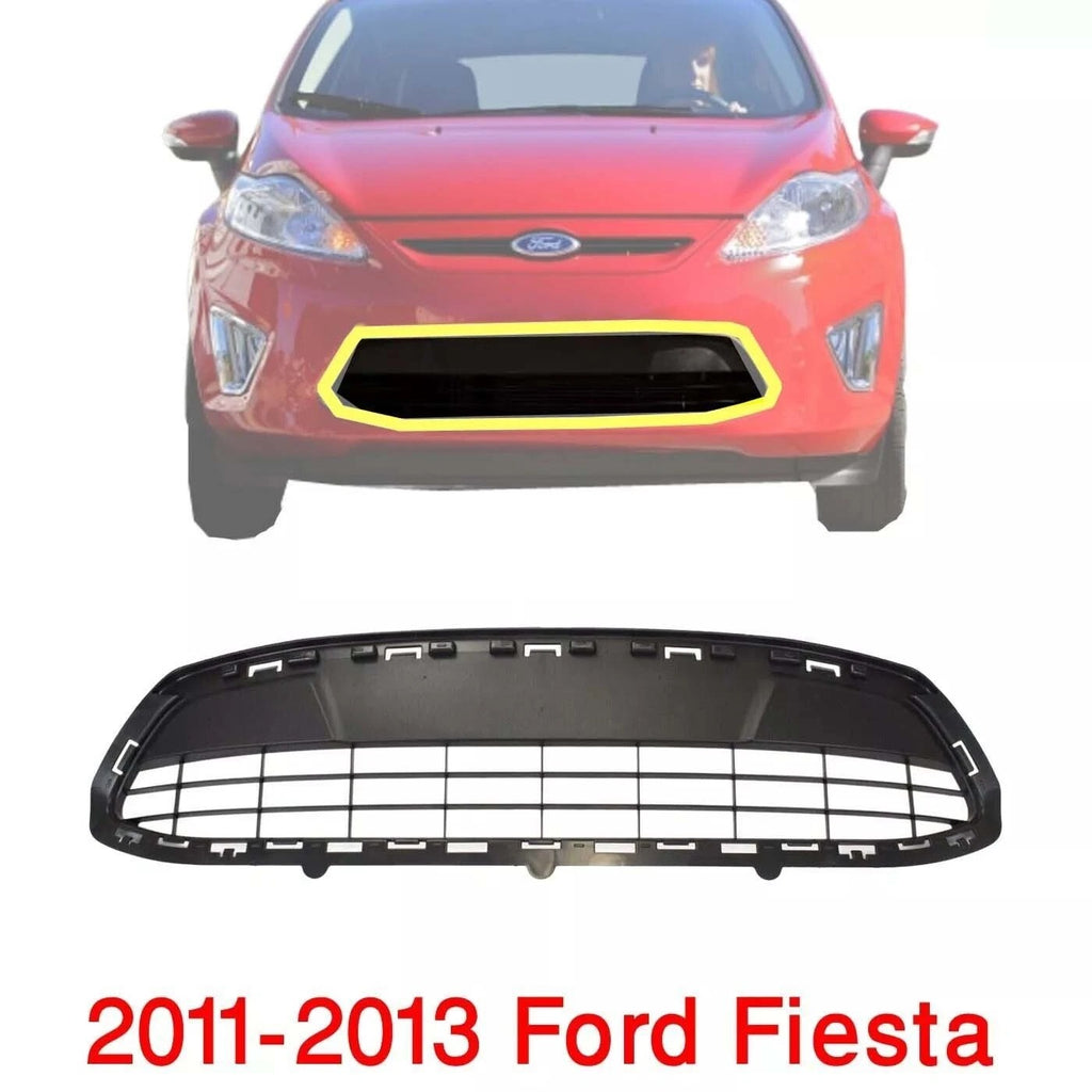 New Bumper Grille For 2011-2013 Ford Fiesta Textured Gray Front FO1036135