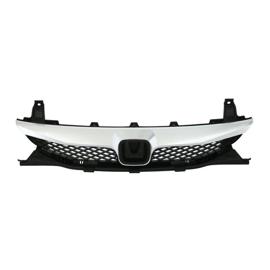 New Bumper Grille Gloss Black With Chrome Trim For 2009-2011 Honda Civic Front Set 2pc
