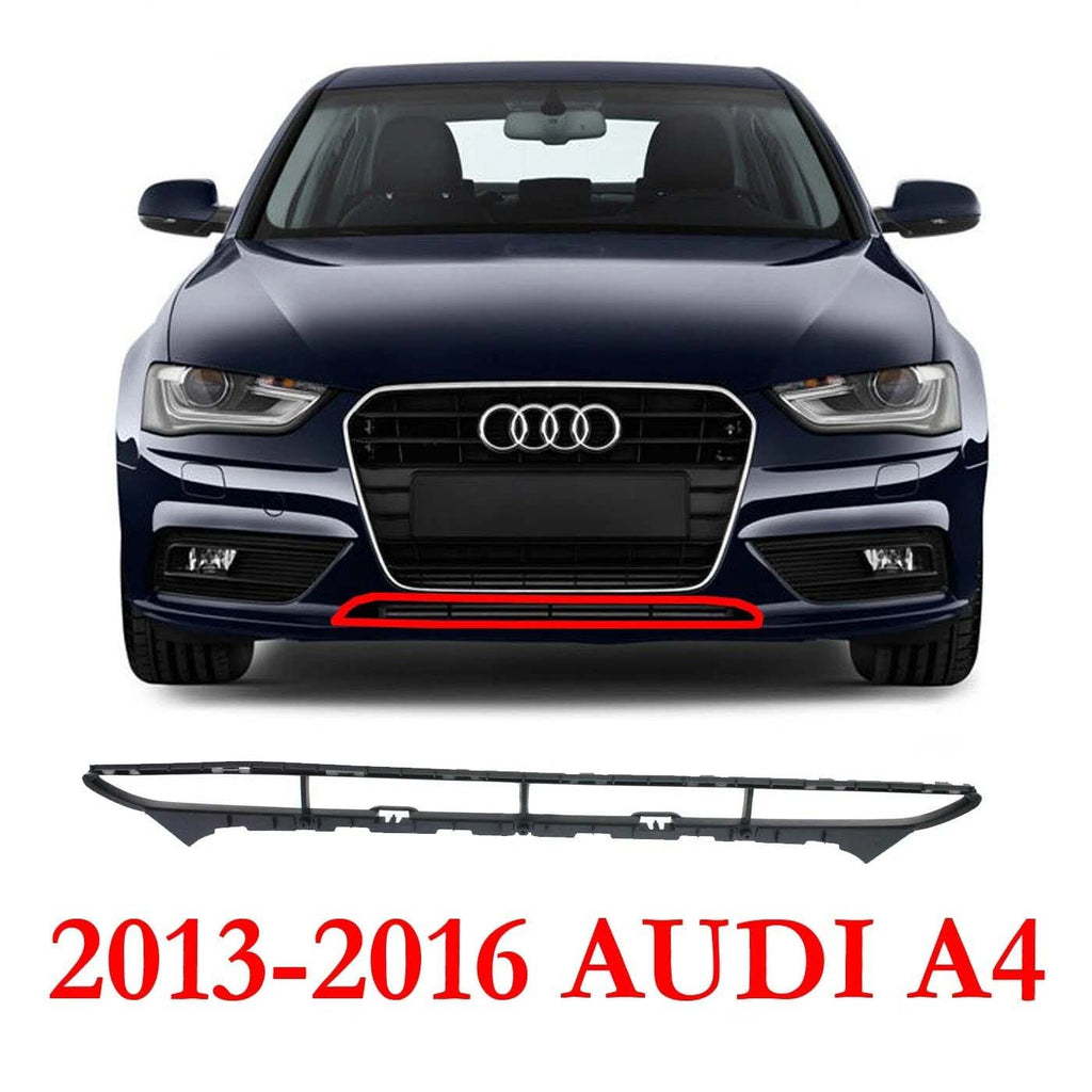 New Bumper Grille Plastic For 2013-2016 Audi A4 Front Textured Black AU1036107