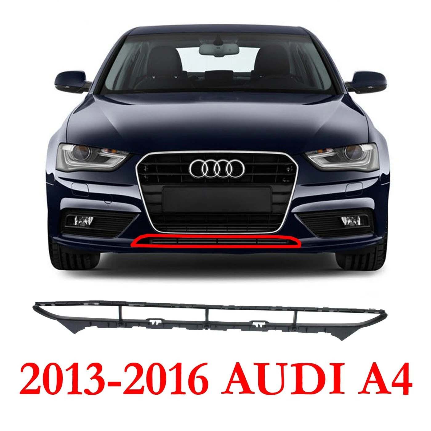 New Bumper Grille Plastic For 2013-2016 Audi A4 Front Textured Black AU1036107