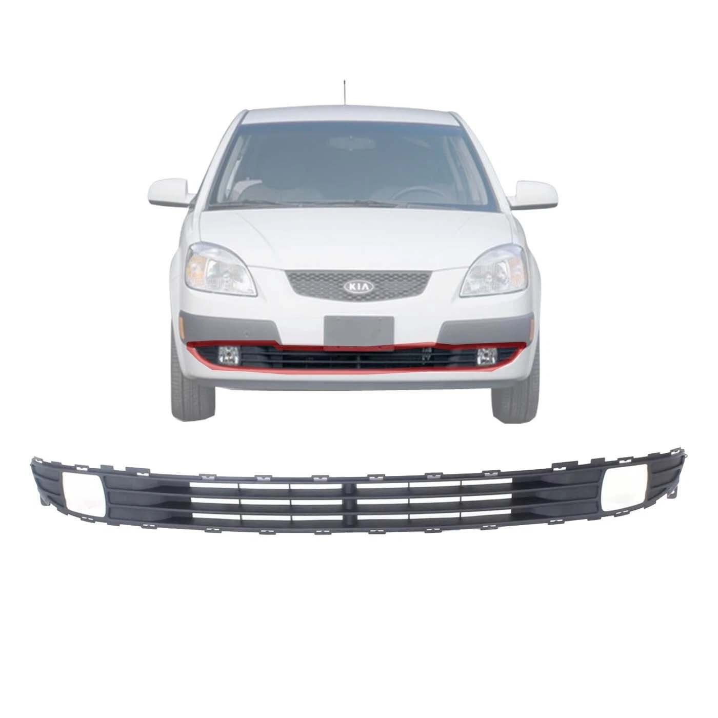 New Bumper Grille with fog light hole Front For 2006-2009 Kia Rio Rio5 Textured KI1036111