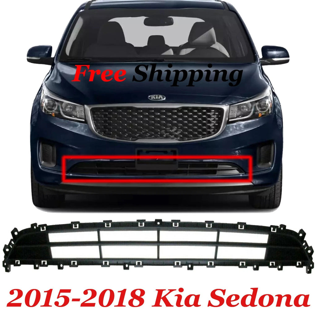 New Bumper Lower Grille For 2015-2018 Kia Sedona Front Textured Black Plastic