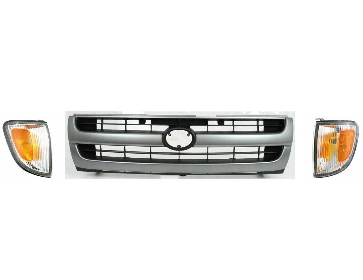 New Fits Front Grille &Turn Signal Lamp Assembly For 1997-2000 TOYOTA TACOMA Set 3pc
