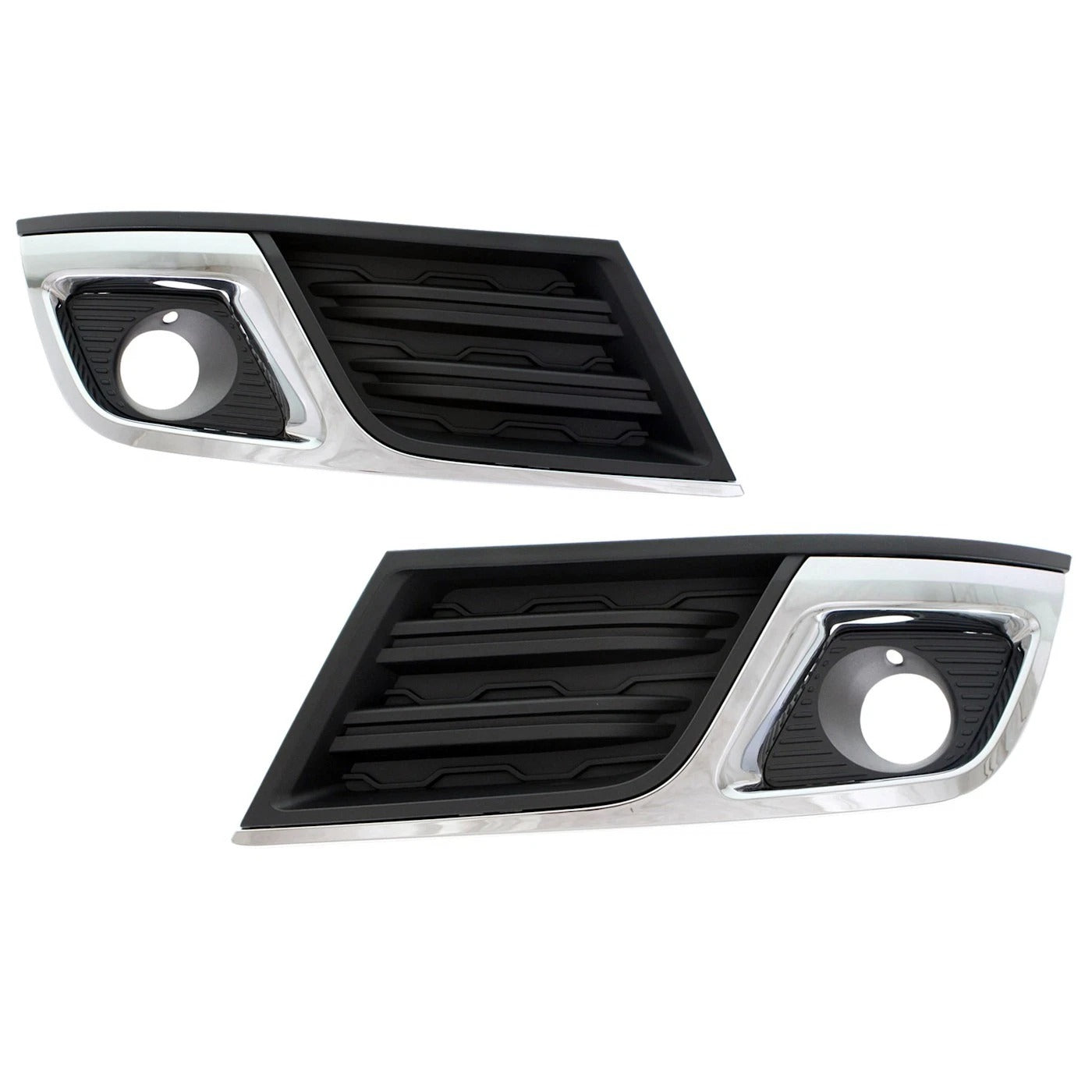 New Fog Light Trim For 2013-17 Chevy Traverse Left & Right Black and Chrome Set 2Pc