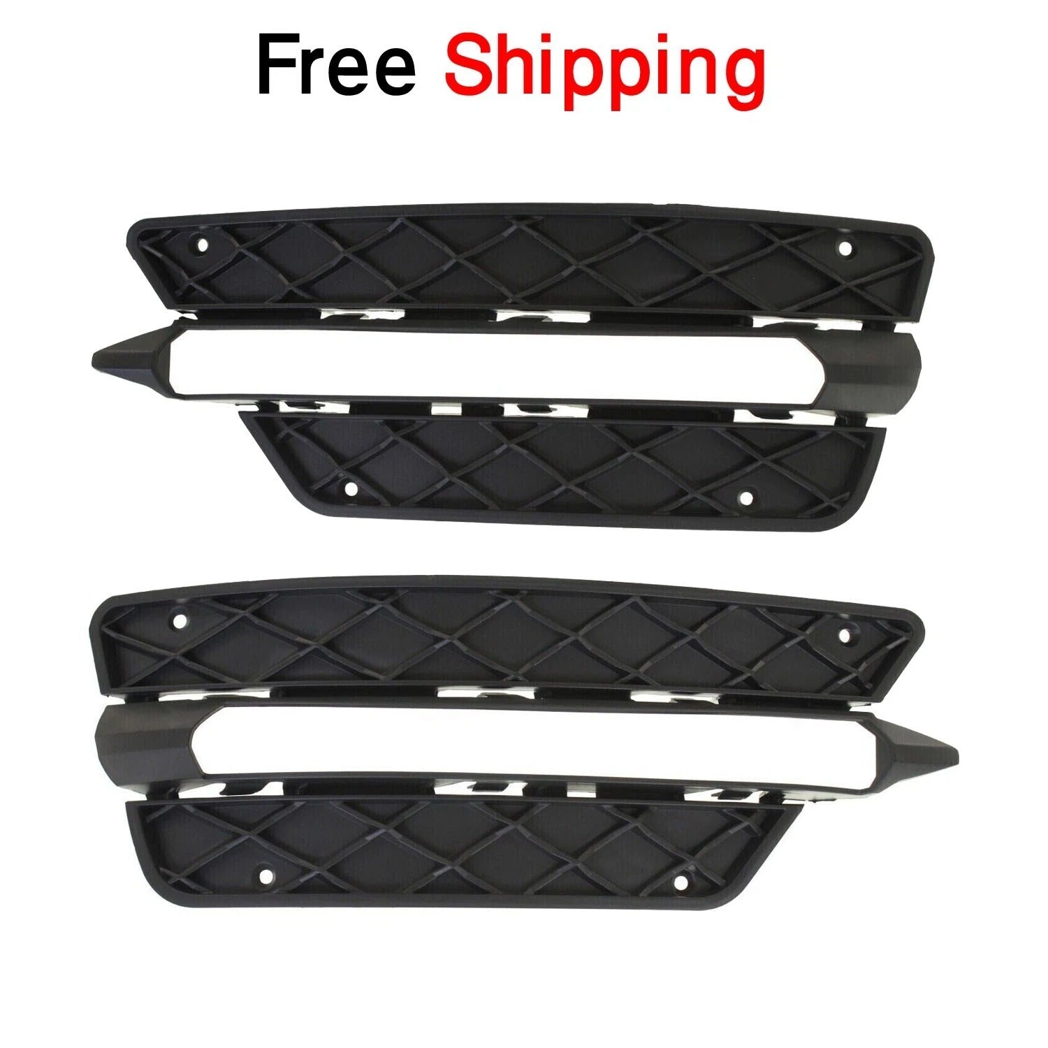 New For 2012-2014 Bumper Grille Mercedes Benz C250 C300 LH & RH Plastic Set 2pc