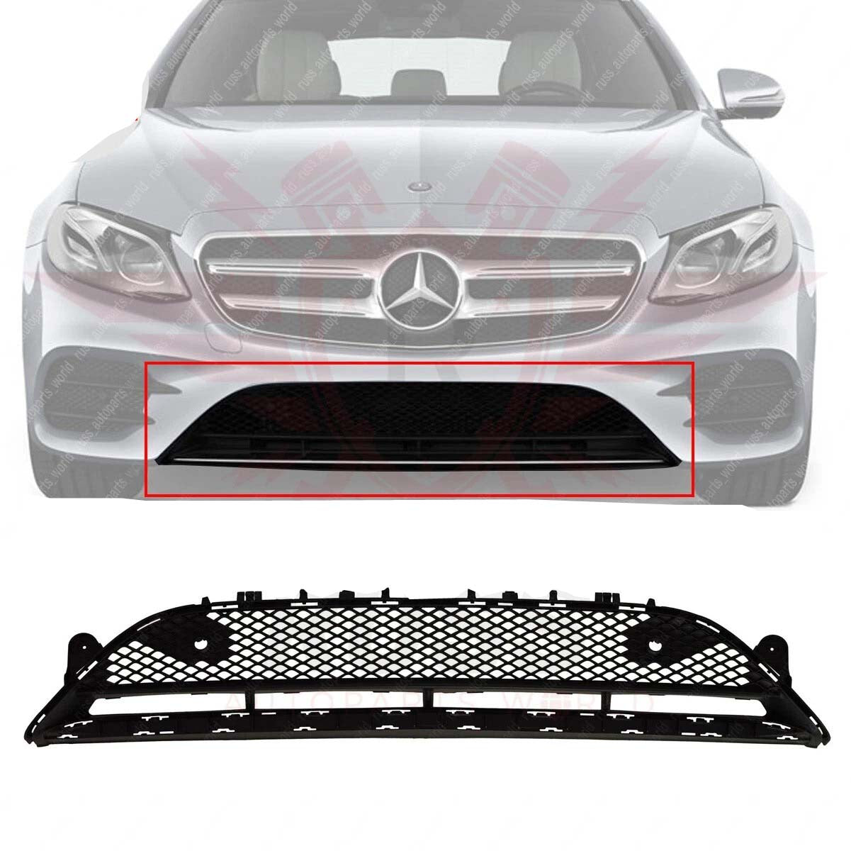 New Front Bumper Cover Grille Black Fits 2017-2020 MERCEDES-BENZ E300 MB1036156 2138856900