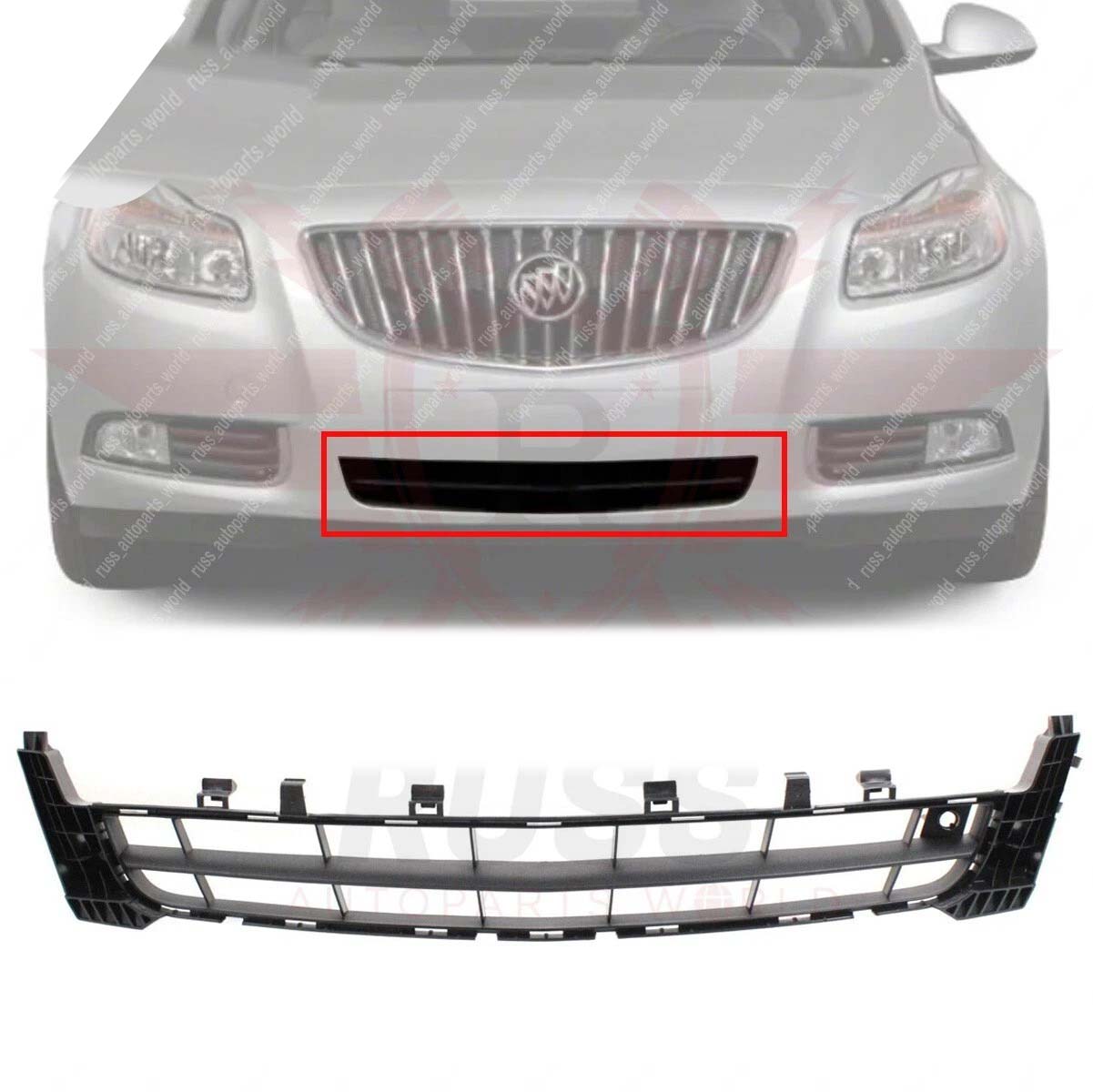 New Front Bumper Grille For 2011 2012 2013 Buick Regal Textured Black Plastic GM1036144