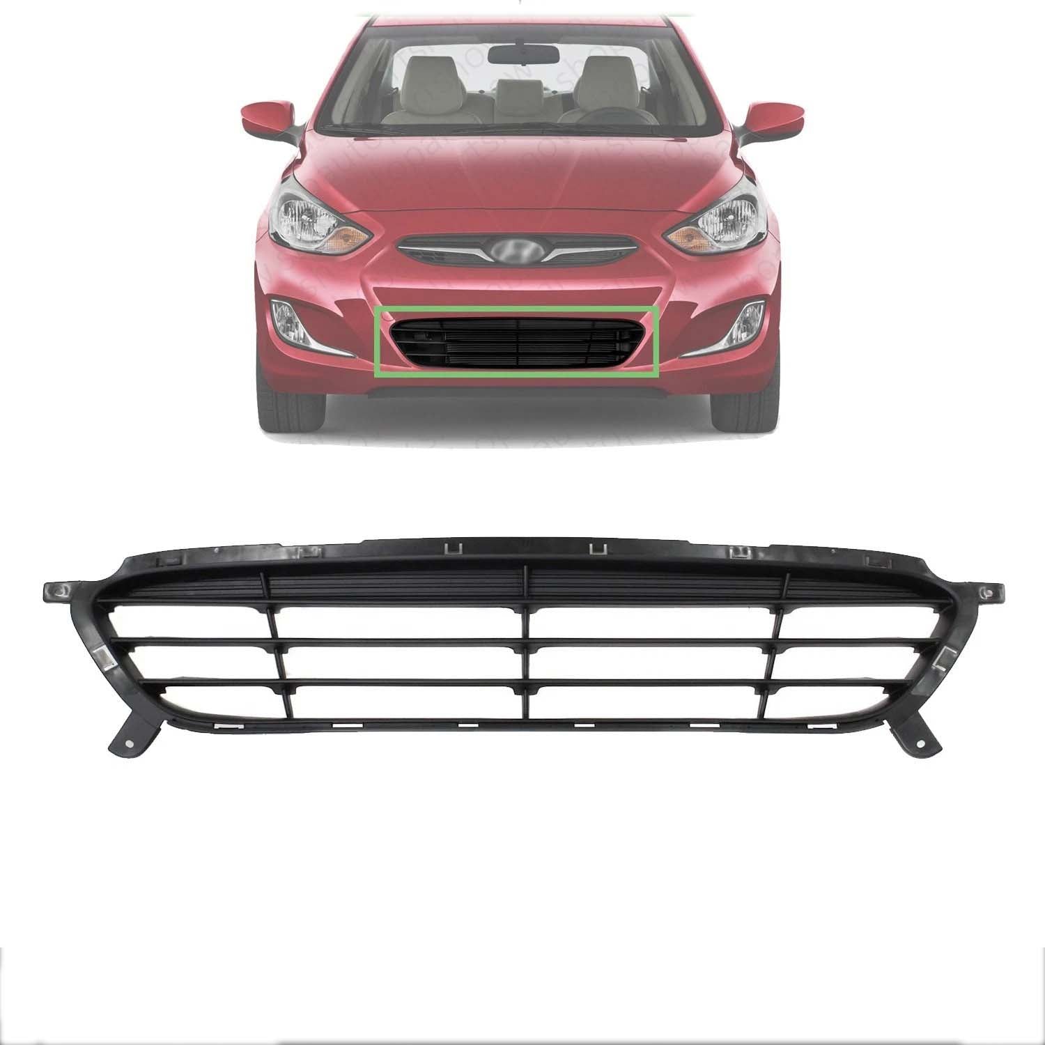 New Front Bumper Lower Grille For 2012 2013 2014 Hyundai Accent Plastic Black