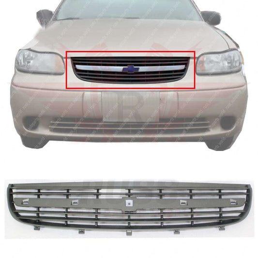 New Front Grille Assembly For 2000-2005 Chevrolet Malibu Dark Gray Plastic GM1200449