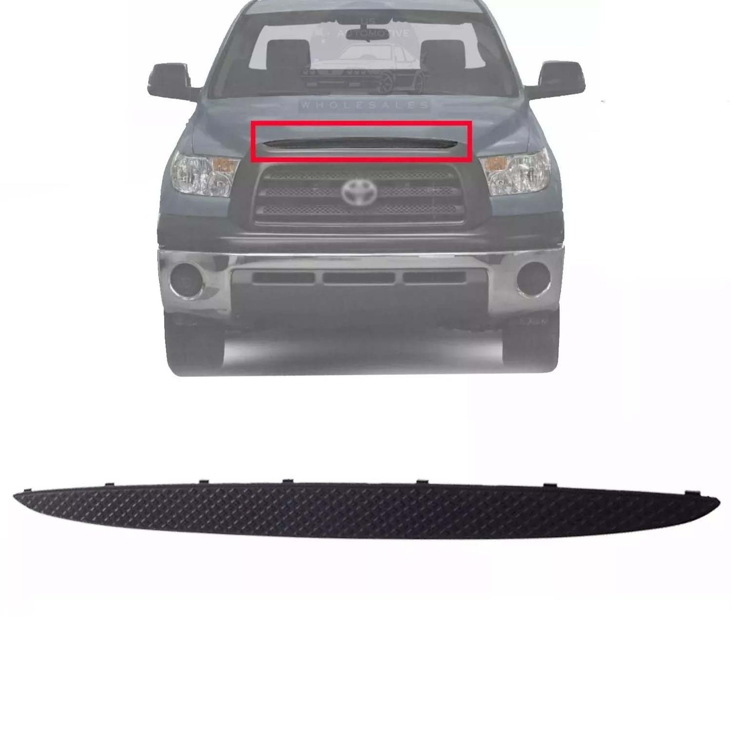 New Front Grille Upper Molding Trim For 2007-2009 Toyota Tundra Textured Black TO1210105