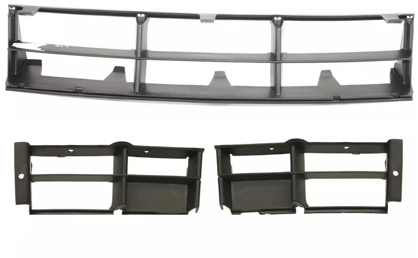 New Front Grille & Bumper Insert For 1997-2003 BMW 528I 540I Black Set 3pc