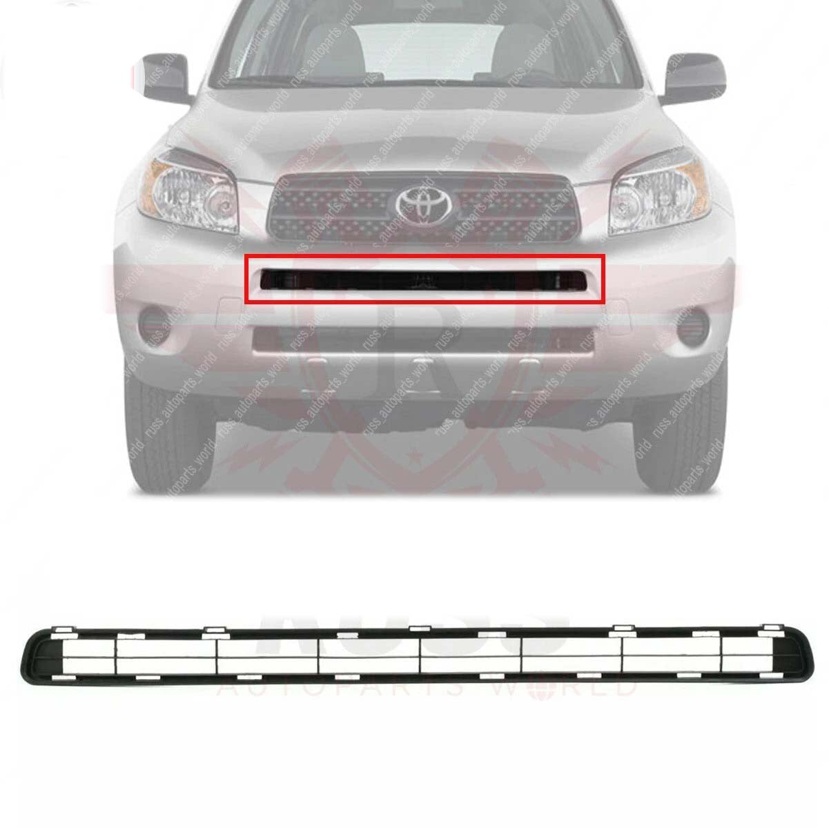 New Front Upper Bumper Grille For 2006-2008 Toyota RAV4 Textured Black TO1036105