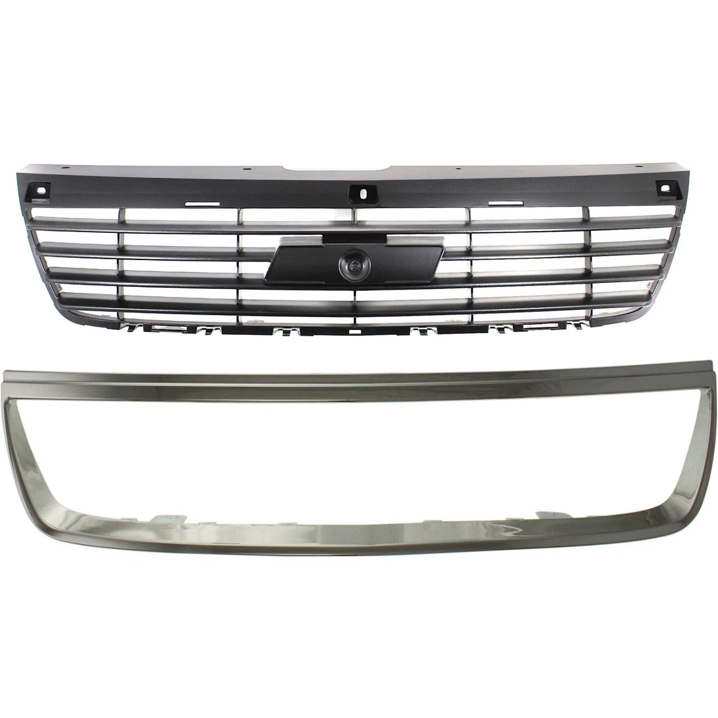 New Front Upper Bumper Grille Kit For 2006-08 Chevrolet Malibu with Emblem Provision Set 2Pc