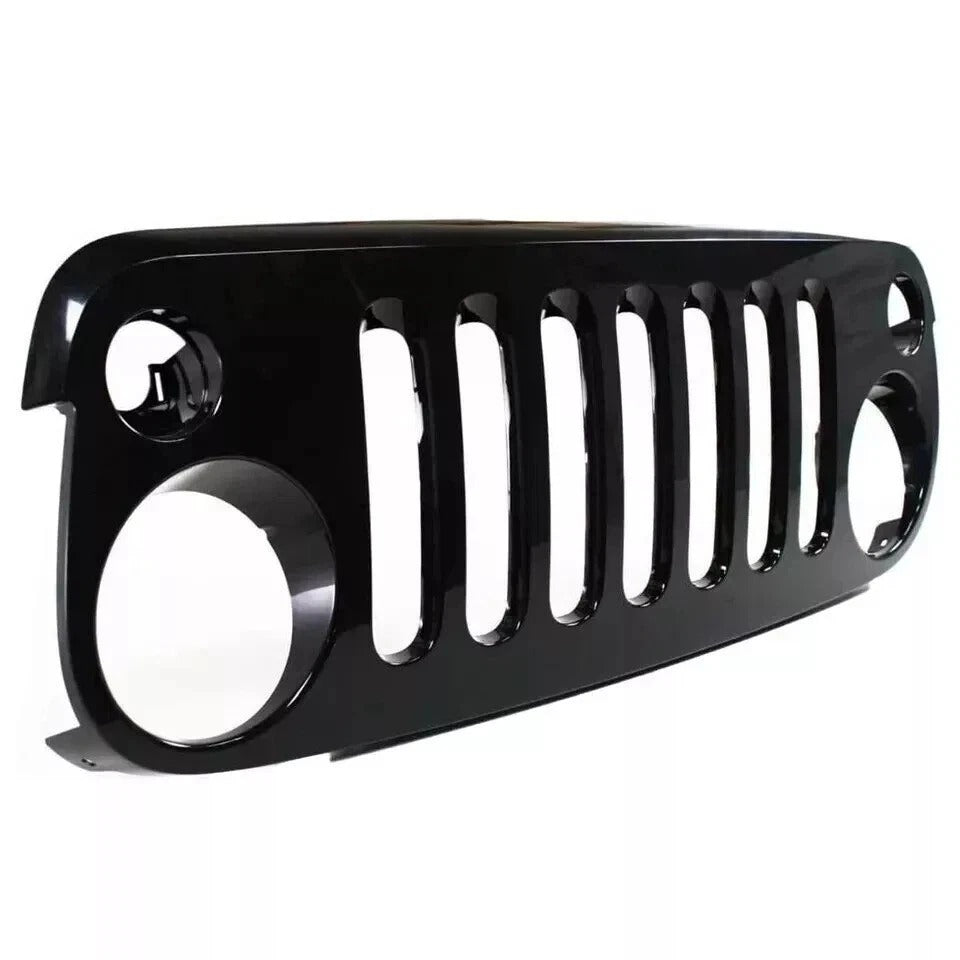 New Grille Assembly Black Shell For 2007-2017 Jeep Wrangler 2018 Wrangler JK Front