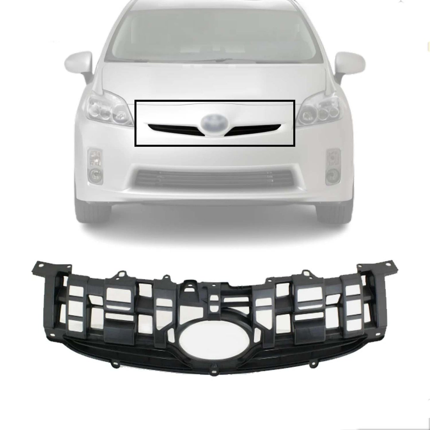 New Grille Assembly Compatible With 2010-2011 Toyota Prius Textured Black TO1200318