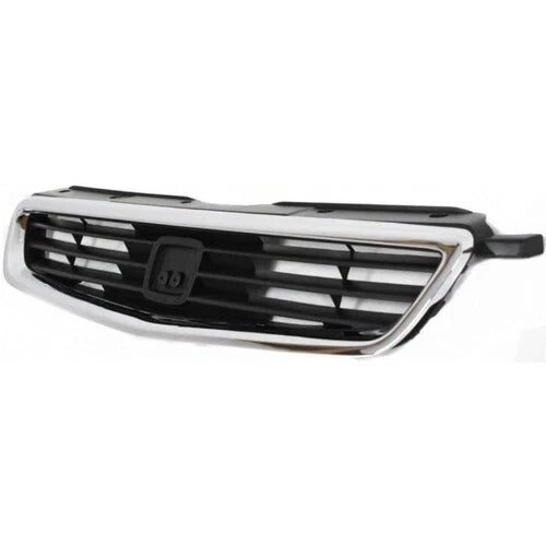 New Grille Chrome Shell with Painted Black For 1996-1998 Honda Civic Front HO1200124