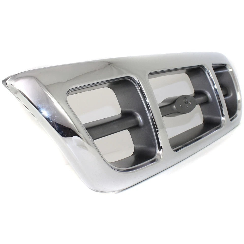 New Grille For 1998-2000 Ford Ranger Chrome Shell w/ Gray Insert Plastic FO1200341