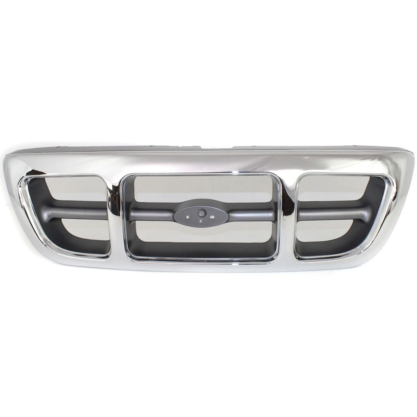 New Grille For 1998-2000 Ford Ranger Chrome Shell w/ Gray Insert Plastic FO1200341