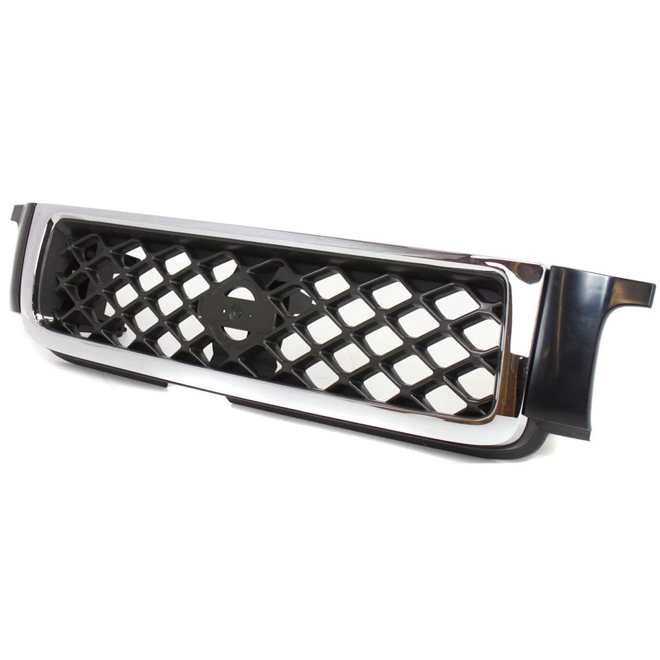 New Grille For 1999-2001 Nissan Pathfinder Chrome Shell with Gray Insert Plastic NI1200188