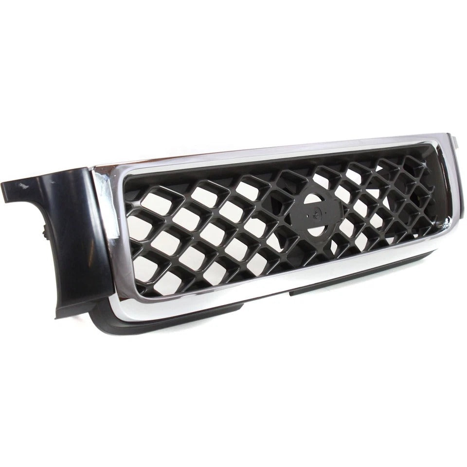 New Grille For 1999-2001 Nissan Pathfinder Chrome Shell with Gray Insert Plastic NI1200188