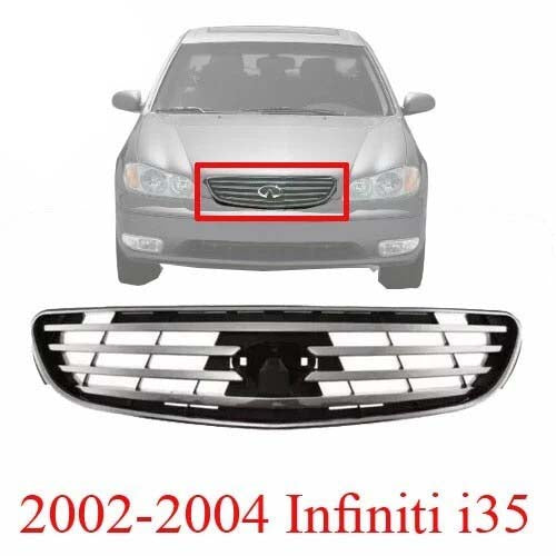 New Grille For 2002-2004 Infiniti i35 Front Silver Plastic IN1200106 CDP69389