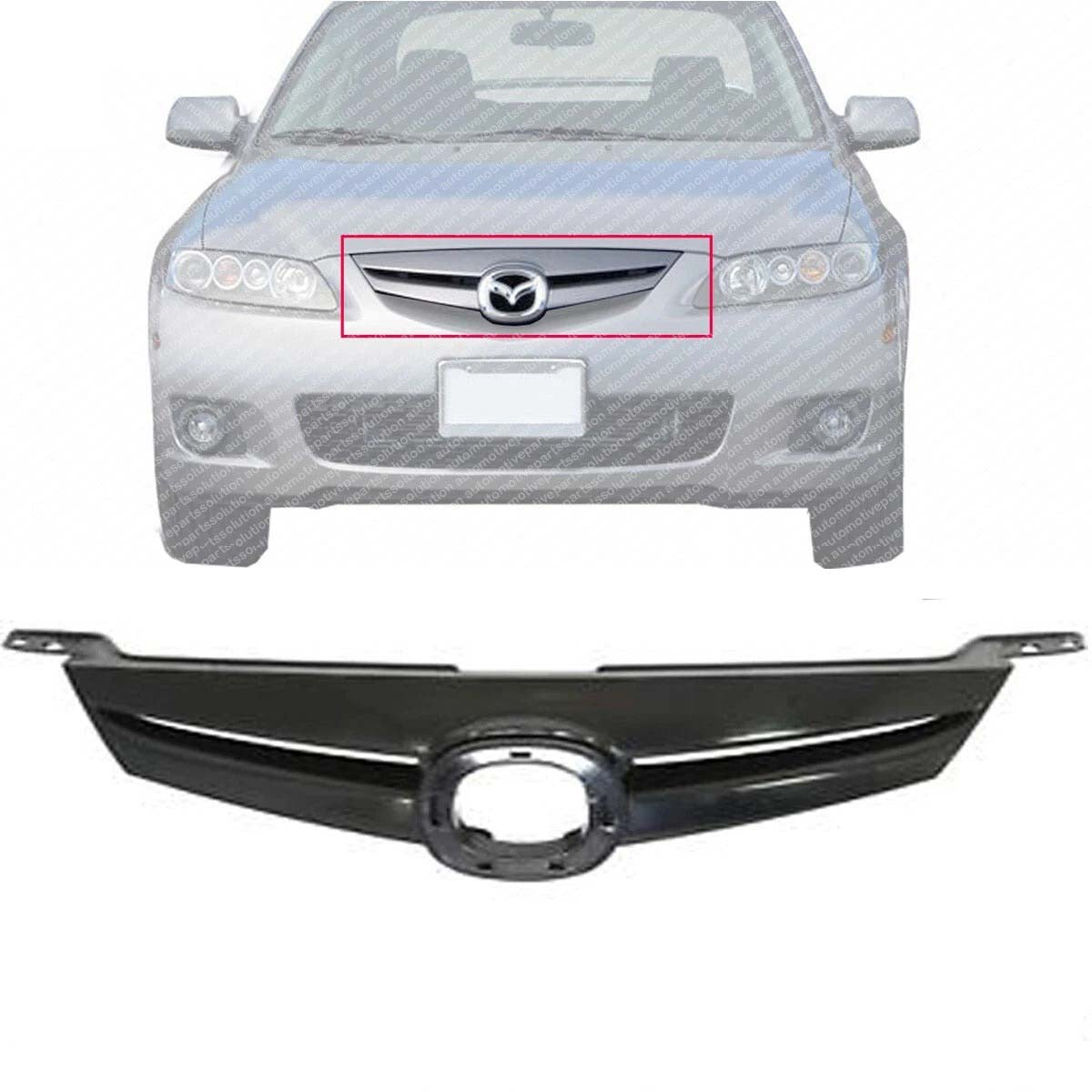 New Grille For 2006 2007 2008 Mazda 6 Front Textured Black Plastic MA1200177