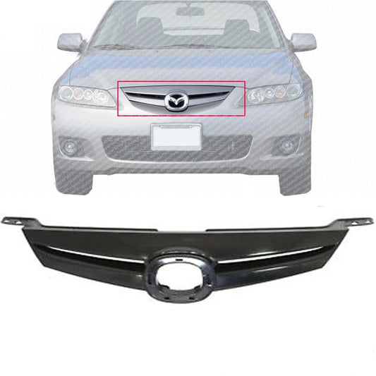 New Grille For 2006 2007 2008 Mazda 6 Front Textured Black Plastic MA1200177