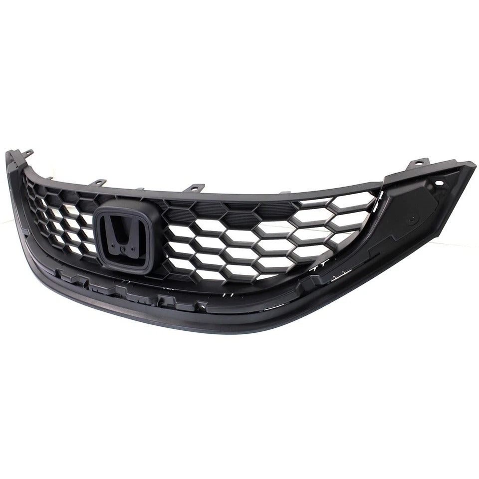 New Grille For Honda Civic 2013-2015 HF LX Natural Gas SE Sedan Textured Black HO1200216