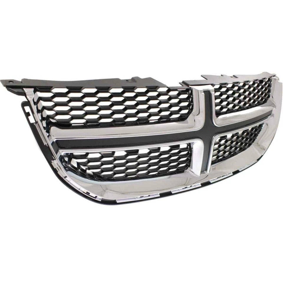 New Grille Grill Matte Black with Chrome For 2011-2020 Dodge Grand Caravan Front CH1200342