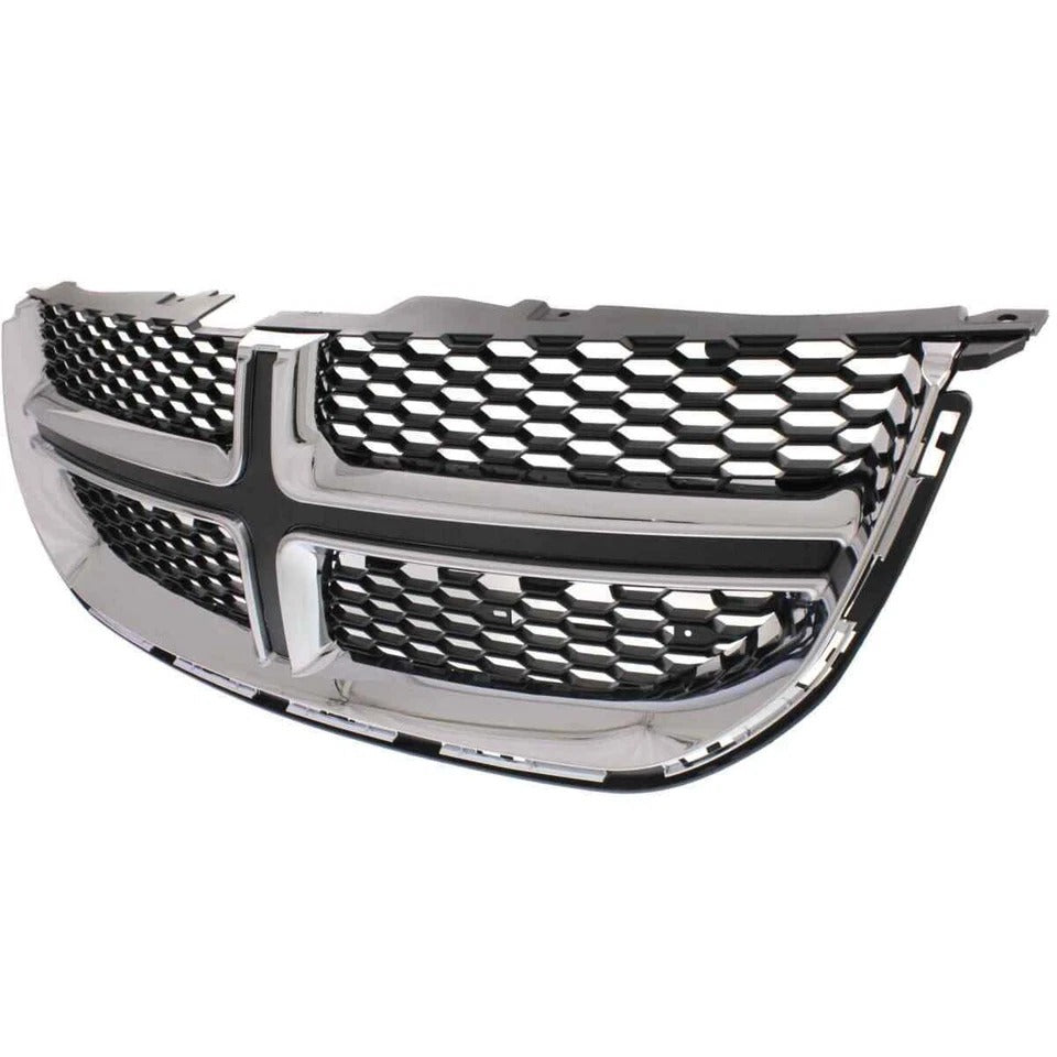 New Grille Grill Matte Black with Chrome For 2011-2020 Dodge Grand Caravan Front CH1200342