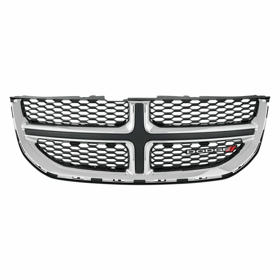 New Grille Grill Matte Black with Chrome For 2011-2020 Dodge Grand Caravan Front CH1200342