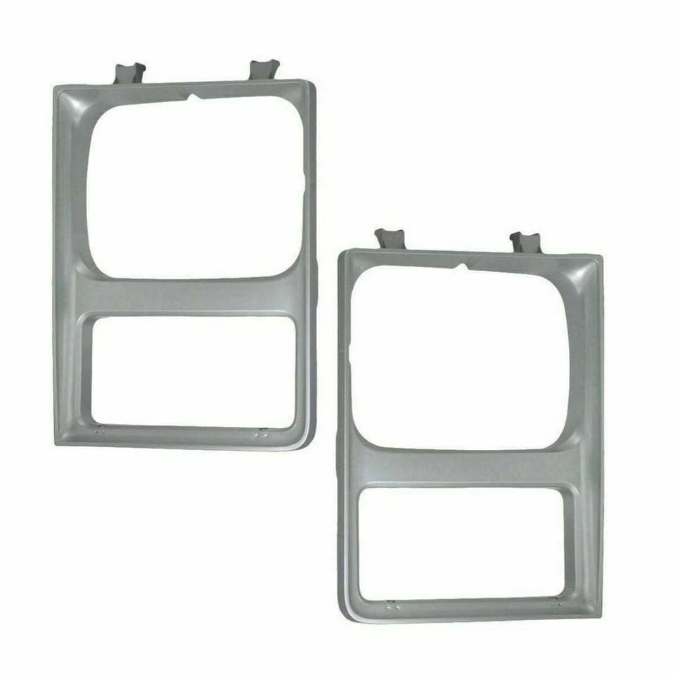 New Grille Silver + Headlights Bezel For 1985-1988 Chevrolet C K Series Pickup Set 3pc