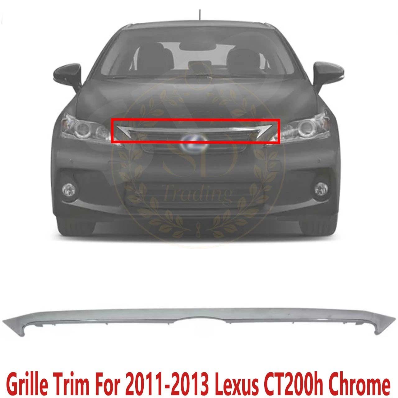 New Grille Trim Compatible with 2011-2013 Lexus CT200h Front Chrome LX1210106