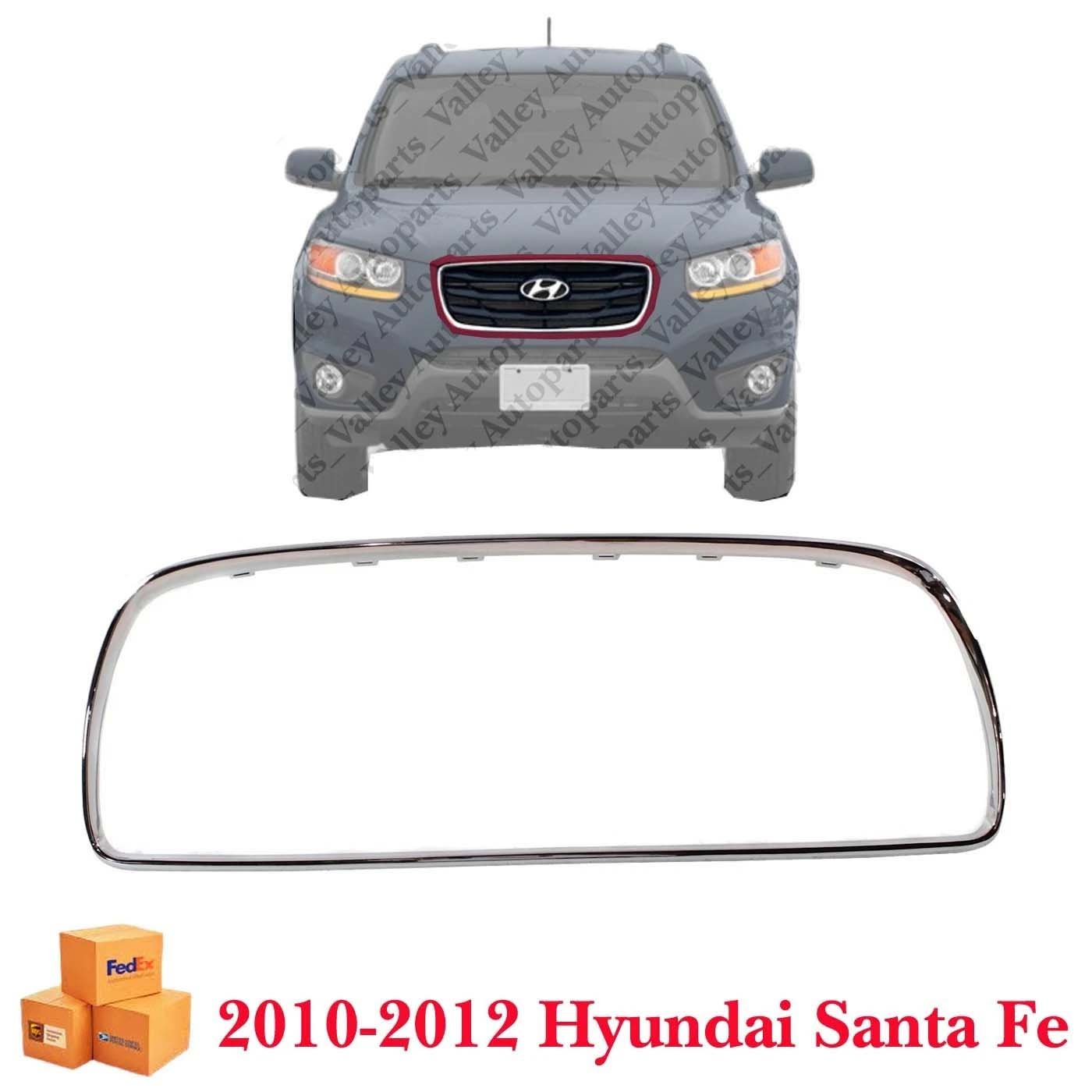 New Grille Trim For 2010-2012 Hyundai Santa Fe Center Chrome HY1210101