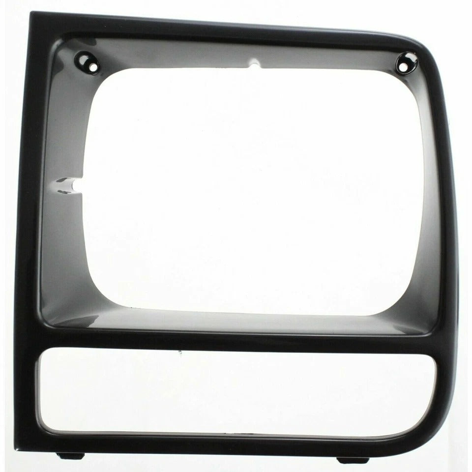New Grille & Headlamp Door Plastic Painted Black For 1997-01 Jeep Cherokee Front Set 3Pc