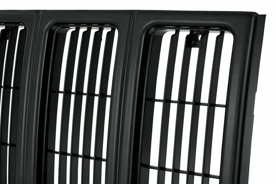 New Grille & Headlamp Door Plastic Painted Black For 1997-01 Jeep Cherokee Front Set 3Pc