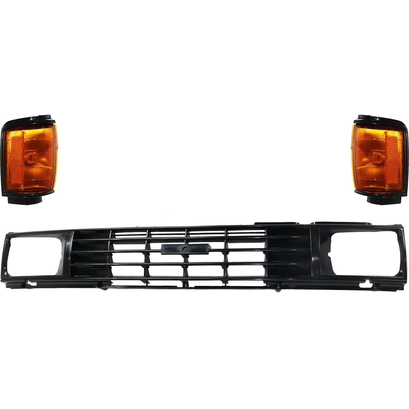 New Grille & Park Light Left Right Fits 1984-1986 TOYOTA PICKUP Front Black Set 3pc