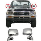 For 1989-1995 Toyota Pickup Front Left And Right Manual Mirror Chrome Set of 2