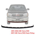 New Valance For 2003-2006 GMC Sierra 1500 2007 Classic Front Lower Air Deflector GM1092201