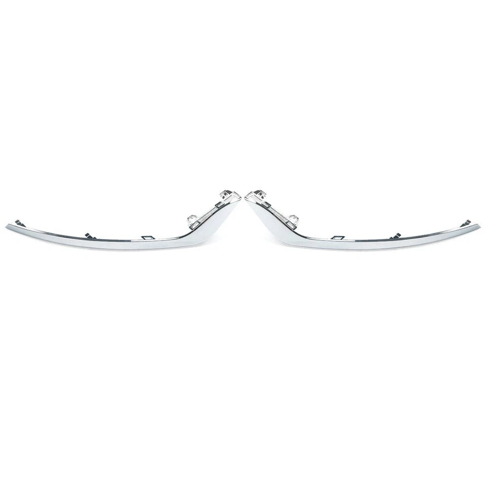 Pair LH RH For 2019-20 Ford Fusion Chrome Front Bumper Fog Light Lamp Strip Trim