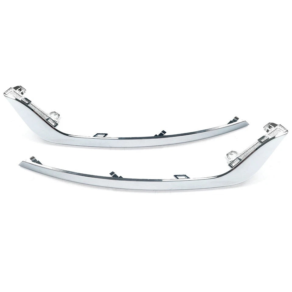 Pair LH RH For 2019-20 Ford Fusion Chrome Front Bumper Fog Light Lamp Strip Trim