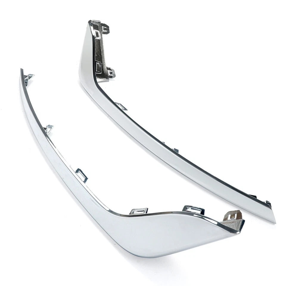 Pair LH RH For 2019-20 Ford Fusion Chrome Front Bumper Fog Light Lamp Strip Trim