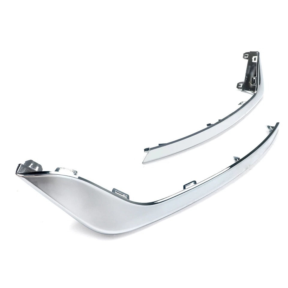Pair LH RH For 2019-20 Ford Fusion Chrome Front Bumper Fog Light Lamp Strip Trim