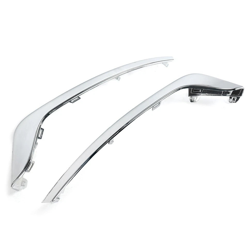 Pair LH RH For 2019-20 Ford Fusion Chrome Front Bumper Fog Light Lamp Strip Trim