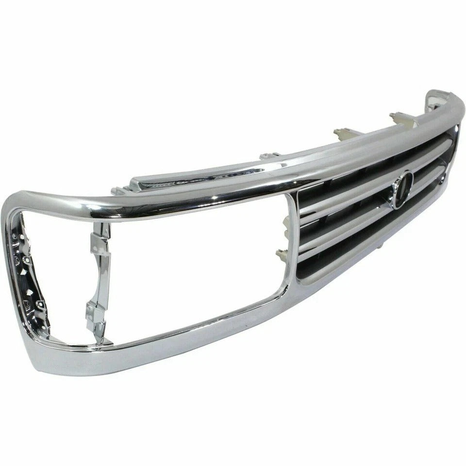 New Grille For 1993-1998 Toyota T100 Front Chrome Shell with Black Insert