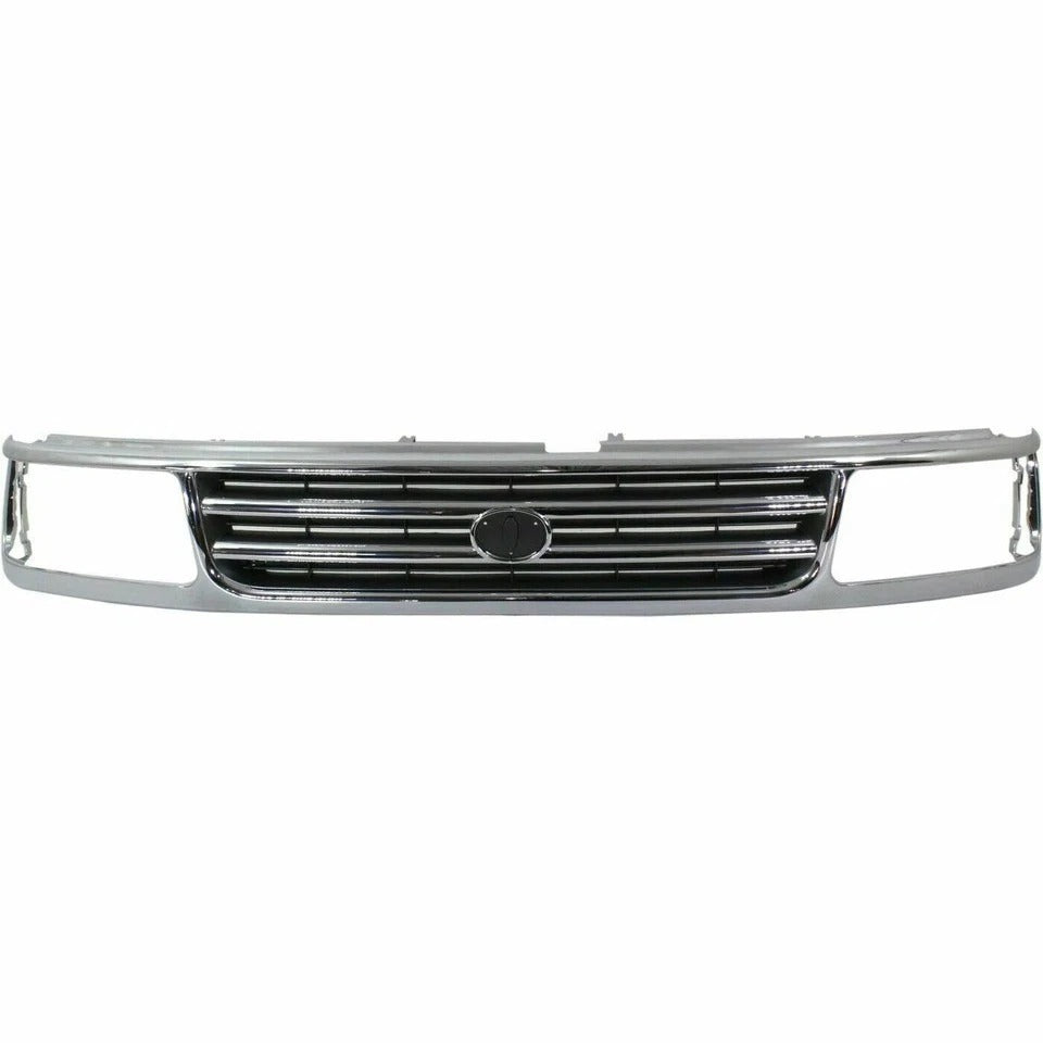 New Grille For 1993-1998 Toyota T100 Front Chrome Shell with Black Insert