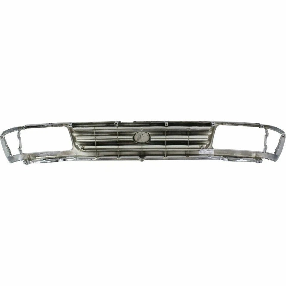 New Grille For 1993-1998 Toyota T100 Front Chrome Shell with Black Insert