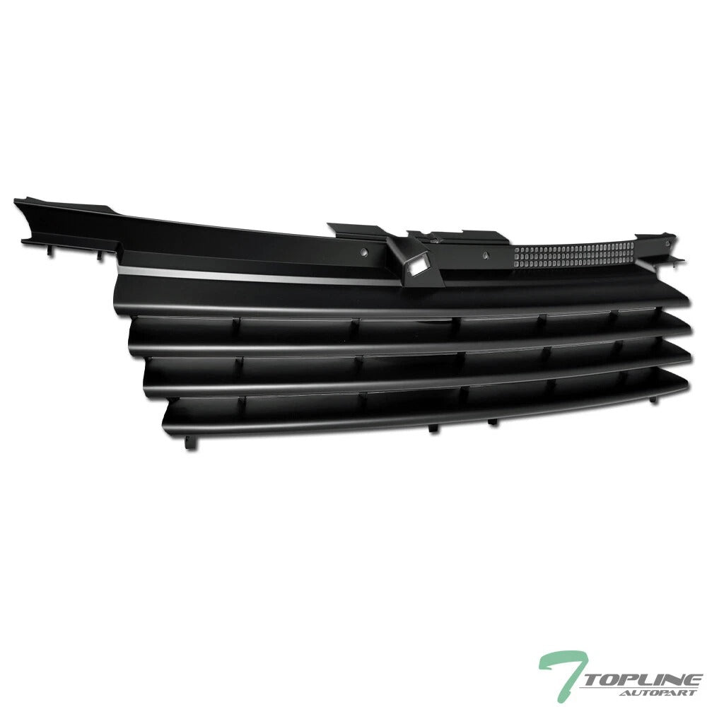 Topline For 1999-2005 Jetta Mk4 Horizontal Front Hood Bumper Grille - Matte Blk