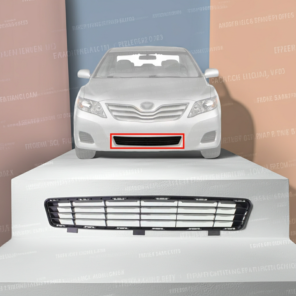 2010-2011 Toyota Camry Base/LE/XLE Front Lower Center Bumper Grille – Textured Black Plastic